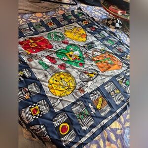 33” square silk Popeye Moschino scarf.